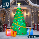 Joyfy 8 ft Christmas Tree Inflatable with Projection Lights, Green Indoor & Outdoor Holiday Decoration