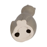 8.75" White Ceramic Cat Figurine, Speckled Matte Stoneware, Minimalist Tabletop & Shelf Décor
