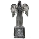 Costway 5.5 ft Halloween Animatronic Praying Angel, Shaking Wings, Red Light-Up Eyes & Spooky Sounds