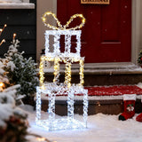 Costway Stacked Christmas Gift Box Lights, 3 ft, 3 Boxes with 200 Warm & Cold White LEDs