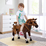 Qaba Plush Ride-On Horse with Neighing & Galloping Sounds, Padded Seat