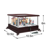 Mr. Christmas Holiday Music Box – Animated Skaters with 13 LEDs & 50 Songs, Wood & Glass