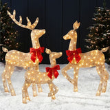 Best Choice Products 3-Piece 2D Lighted Deer Family, 4ft Outdoor Christmas Set with 175 Warm White LEDs