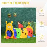 Qaba Caterpillar Crawl Tunnel, 4-Section Indoor & Outdoor Play Structure