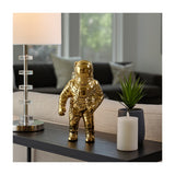 Sagebrook Home Ceramic Astronaut Sculpture, 11" Metallic Gold Space-Themed Tabletop Décor