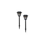Innovations Solar Wave Glass Path Lights, 2-Pack, Black, 30 Lumens, Warm White LEDs