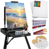 Best Choice Products Adjustable Wooden French Box Art Easel with 32-Piece Painting Set