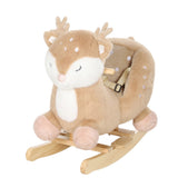 Qaba Spotted Deer Plush Rocking Horse with Sounds, Seat Belt & Rocking Stopper