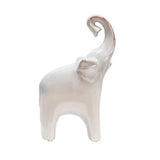 11" Sagebrook Home Ceramic Elephant Sculpture, Raised-Trunk Tabletop Figurine