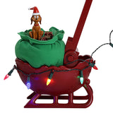 Mr. Christmas Grinch Animated Utility Sleigh with Max, Extendable Ladder & 15 Christmas Songs