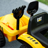 Cat Caterpillar Licensed Ride-On Excavator with Shovel & Trailer, Foot-Powered