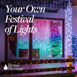 Home Heritage Lumations Wrapped Dome RGB LED Lights, 2-Pack, 16.3 ft & 50 LEDs Each, Twinkly App Control