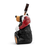DEMDACO Bearfoots Black Bear Figurine with “Happy Holiday” Sign, Hand-Cast Resin