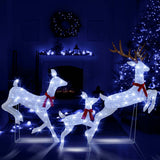 Costway Lighted Christmas Reindeer Family Set, 3 Pieces, 255 Cold White LEDs, Buck, Doe & Fawn