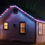 Northlight C9 Faceted LED Christmas Lights, 100 Red & Pure White Bulbs, 66 ft Lighted Length