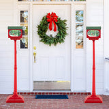 Costway 59" Musical Christmas Street Lamp, Sound-Activated Snow Globe with Detachable Mailbox Lantern