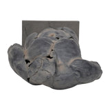 26" Gray Cracked Torso Sculpture, Resin Statue, Modern Indoor Décor