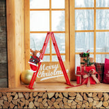 Mr. Christmas Mini Super Climbing Reindeer, 17" Animated Ladder Decoration with LED Lights & Music