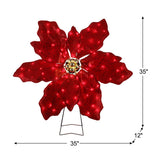 Mr. Christmas 35" Outdoor Twinkling LED Poinsettia with Metal Easel & Ground Stakes