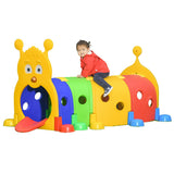 Qaba Caterpillar Crawl Tunnel, 4-Section Indoor & Outdoor Play Structure