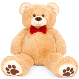 Best Choice Products 35" Giant Plush Teddy Bear, Brown with Bow Tie & Paw-Print Feet