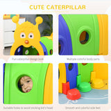 Qaba Caterpillar Crawl Tunnel, 4-Section Indoor & Outdoor Play Structure