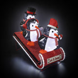 Mr. Christmas 38" Animated Outdoor Sledding Penguins with Chasing Lights & 6-Hour Timer