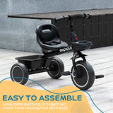 Qaba Toddler Tricycle with Adjustable Seat, Storage Basket & Safety Belt