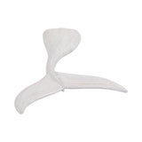 32" Tall Large Wooden Whale Tail Sculpture, Distressed White Coastal Décor
