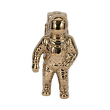 Sagebrook Home Ceramic Astronaut Sculpture, 11" Metallic Gold Space-Themed Tabletop Décor