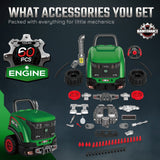 Qaba Large Truck Engine Toy Mechanic Repair Set with Lights, Sounds & Mist, 60-pc