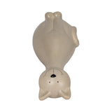 8.75" White Ceramic Cat Figurine, Speckled Matte Stoneware, Minimalist Tabletop & Shelf Décor