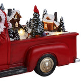 Mr. Christmas 10.5" Animated Santa Red Truck with LED Headlights, 8 Christmas Carols & Timer