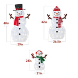 Best Choice Products 3-Piece Lighted Snowman Family, 4 ft 2D Yard Décor, 135 Twinkling White LEDs