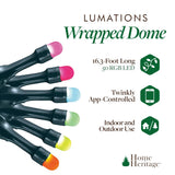 Home Heritage Lumations Wrapped Dome RGB LED Lights, 2-Pack, 16.3 ft & 50 LEDs Each, Twinkly App Control