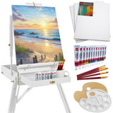 Best Choice Products Adjustable Wooden French Box Art Easel with 32-Piece Painting Set