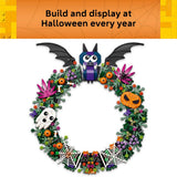 Halloween Wreath 40825, 617-Piece Indoor Hanging Decoration with Bat, Pumpkins & Ghost
