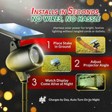 Bell + Howell Startastic Solar Laser Christmas Projector, Red & Green Star Shower, Remote Control