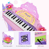Qaba 32-Key Kids Electronic Grand Piano with Stool, Microphone & Recording