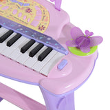 Qaba 32-Key Kids Electronic Grand Piano with Stool, Microphone & Recording