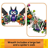 Halloween Wreath 40825, 617-Piece Indoor Hanging Decoration with Bat, Pumpkins & Ghost