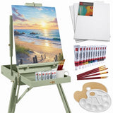 Best Choice Products Adjustable Wooden French Box Art Easel with 32-Piece Painting Set