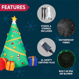 Joyfy 8 ft Christmas Tree Inflatable with Projection Lights, Green Indoor & Outdoor Holiday Decoration