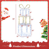 Costway Stacked Christmas Gift Box Lights, 3 ft, 3 Boxes with 200 Warm & Cold White LEDs
