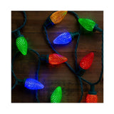GE StayBright C9 Diamond-Cut LED Christmas Lights, 75 Multicolor Bulbs, 37 ft Lighted Length, Storage Reel