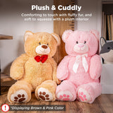Best Choice Products 35" Giant Plush Teddy Bear, Brown with Bow Tie & Paw-Print Feet