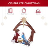 Best Choice Products 4ft Outdoor Nativity Scene with Holy Family, Sheep & Donkey