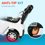 Qaba 3-in-1 Toddler Push Car with Canopy, Removable Handle, Lights & Music