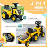 Cat Caterpillar Licensed Ride-On Excavator with Shovel & Trailer, Foot-Powered