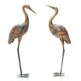 Costway Metal Crane Garden Statue Set, 2-Piece, Decorative Bird Sculptures for Outdoor Yard & Lawn